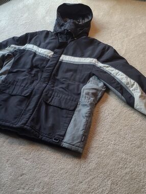 Northern Exposure Hooded Winter Jacket in Black and Gray